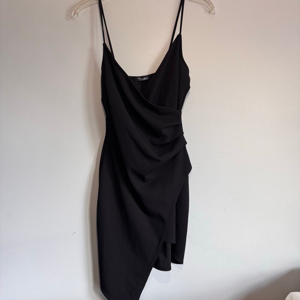 Black Assymetrical Dress - Form Fitting
